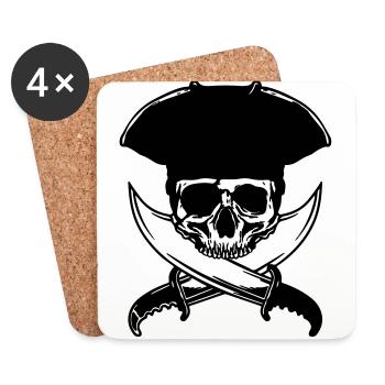 skull-pirate - Untersetzer (4er-Set) - Weiß - Vorne