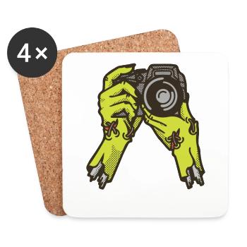 Zombie Photographer - Coasters (set of 4) - white - Front