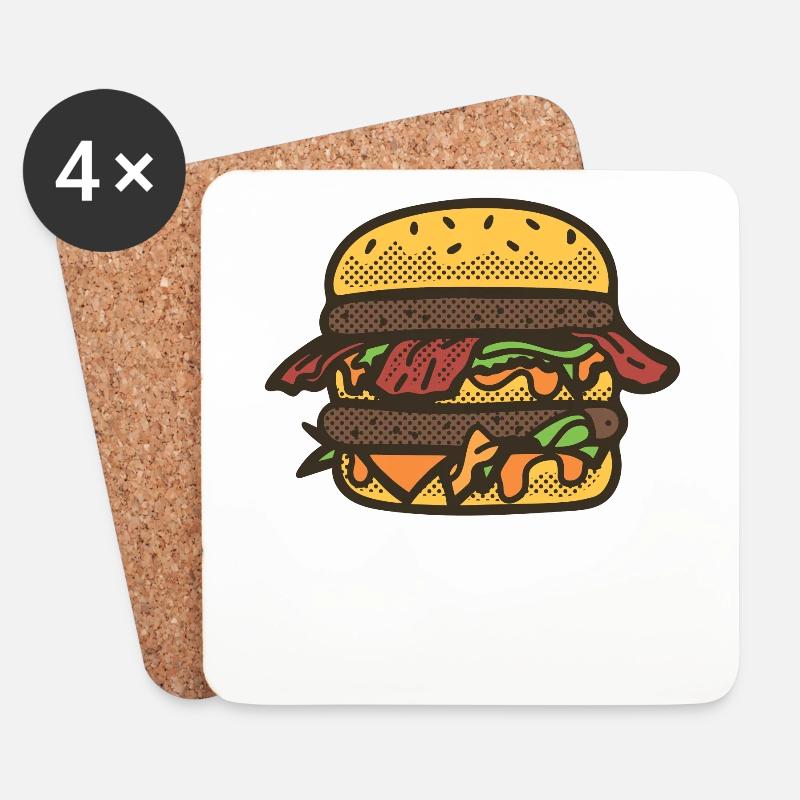 Hamburger - Untersetzer (4er-Set) - Weiß