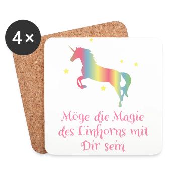 Einhorn - Untersetzer (4er-Set) - Weiß - Vorne