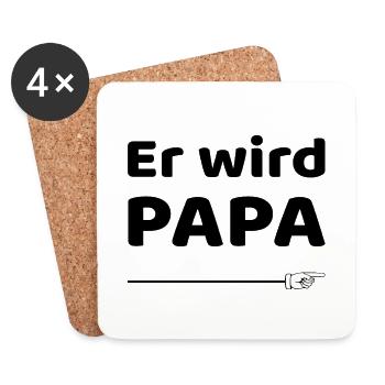 Schwangerschaft verkünden Baby Party TShirt für - Untersetzer (4er-Set) - Weiß - Vorne
