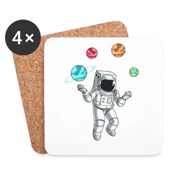 Astronaut Raumfahrt Planeten Weltraum Galaxie All - Untersetzer (4er-Set) - Weiß - Vorne
