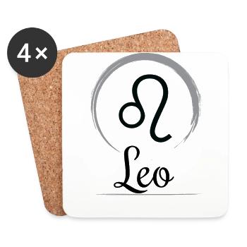 Zodiac Leo Star Sign Astrology - Men Women T - Dessous de verre (lot de 4) - blanc - Devant