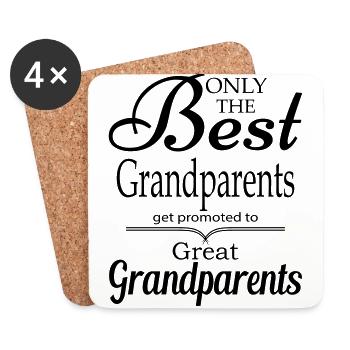 The Best Grandparents Get Promoted to Grandparets - Coasters (set of 4) - white - Front