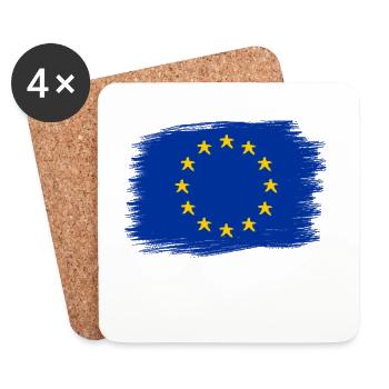 European Union Flag Painted Drawn European - Coasters (set of 4) - white - Front
