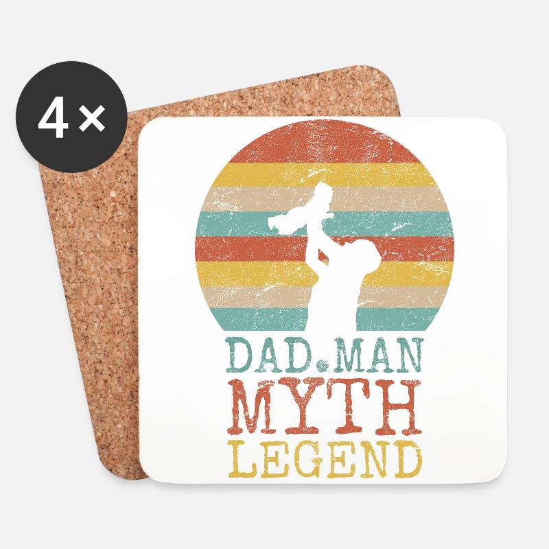 DAD MAN MYTH LEGEND - Untersetzer (4er-Set) - Weiß