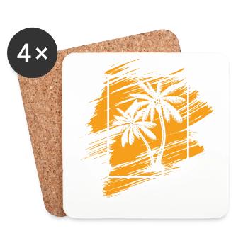 SUMMER VINTAGE PALM - Dessous de verre (lot de 4) - blanc - Devant