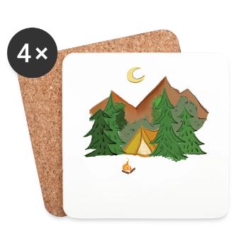 camping - Coasters (set of 4) - white - Front