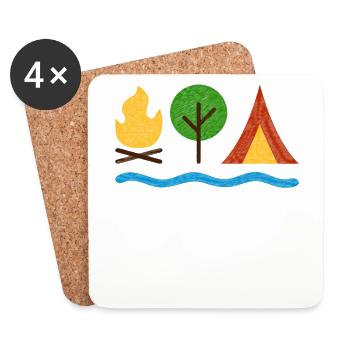 Camping - Untersetzer (4er-Set) - Weiß - Vorne