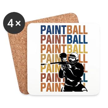 PAINTBALL PAINTBALL PAINTBALL - Coasters (set of 4) - white - Front