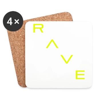 RAVE TECHNO RAVER - Untersetzer (4er-Set) - Weiß - Vorne