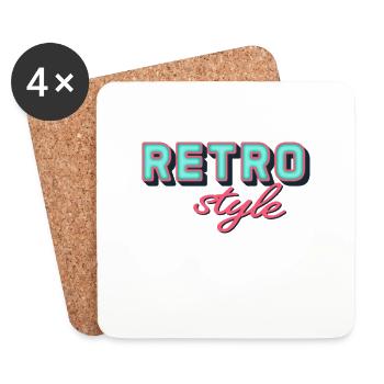 rétro - Dessous de verre (lot de 4) - blanc - Devant