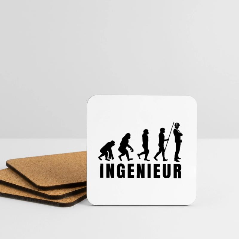Evolution to an engineer for civil engineers Coasters (set of 4)