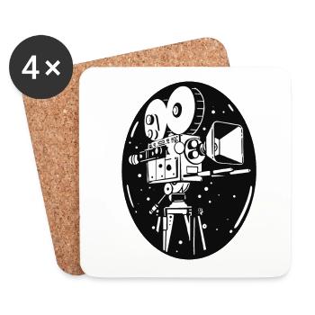 Vintage Theater Movie Camera Cinema Kamermann Gift - Coasters (set of 4) - white - Front