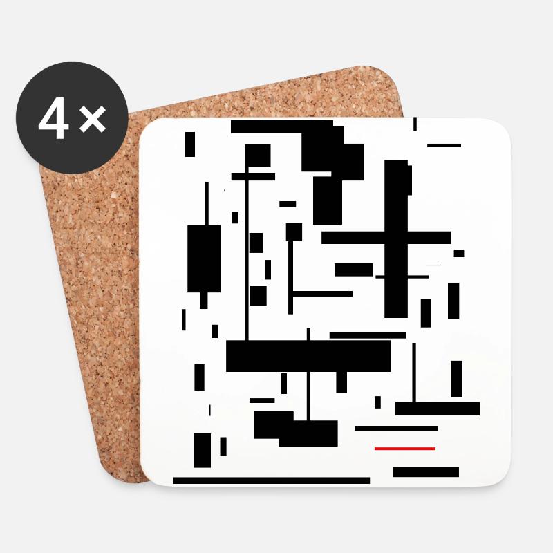 Kunst - Untersetzer (4er-Set) - Weiß