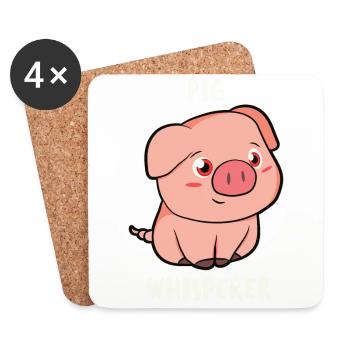 Cochon Drôle Cochon Whisperer Dire Animal Cadeau - Dessous de verre (lot de 4) - blanc - Devant