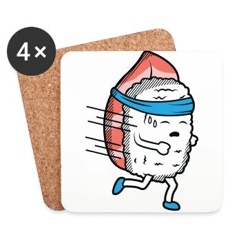 Course à sushi Sport Runner Athlète - Dessous de verre (lot de 4) - blanc - Devant