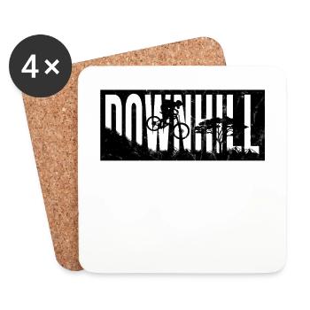 BICYCLE downhill black - Coasters (set of 4) - white - Front