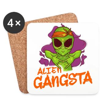 Alien Gangster Aliens Auserirrdischer Geschenk - Untersetzer (4er-Set) - Weiß - Vorne