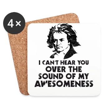Beethoven disant la musique de cadeau Ludwig drôle - Dessous de verre (lot de 4) - blanc - Devant