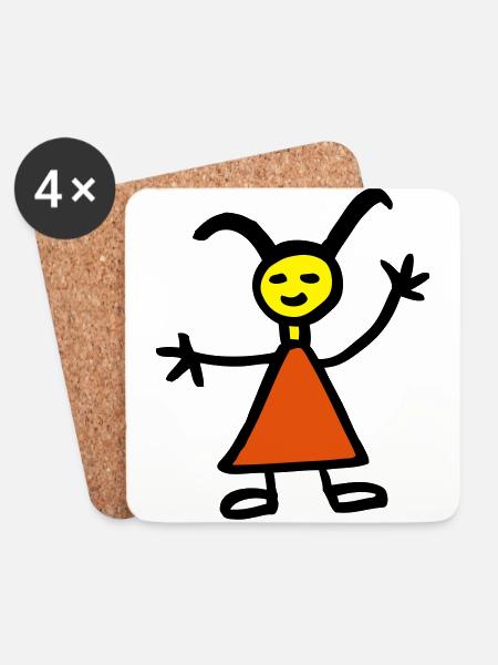 Girl - Coasters (set of 4) - white