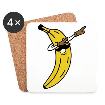 BANANA DAB MUSTACHE - Untersetzer (4er-Set) - Weiß - Vorne