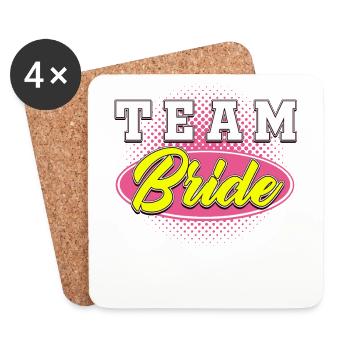 BACHELOR Team Bride - Coasters (set of 4) - white - Front