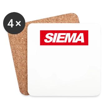 Pologne Polska Say siema cadeau - Dessous de verre (lot de 4) - blanc - Devant