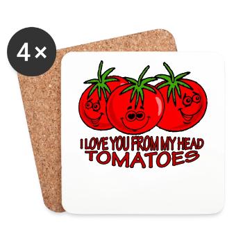 Favorite I Love You From My Head Tomatoes - Coasters (set of 4) - white - Front