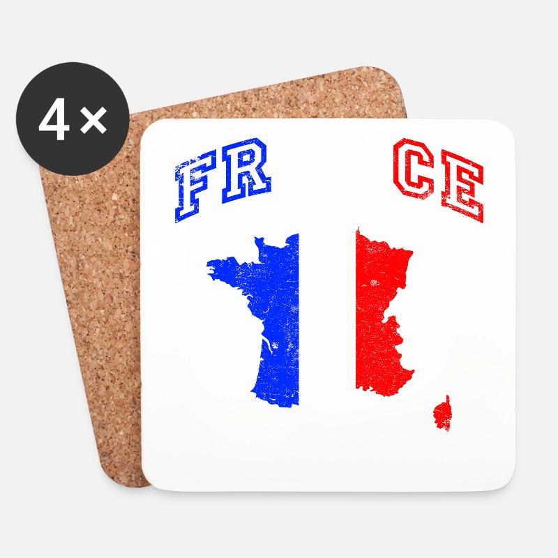 FRANCE, Frankreich, made in - Untersetzer (4er-Set) - Weiß