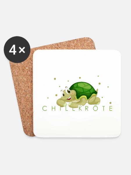 Chillkröte Schildkröte - Untersetzer (4er-Set) - Weiß