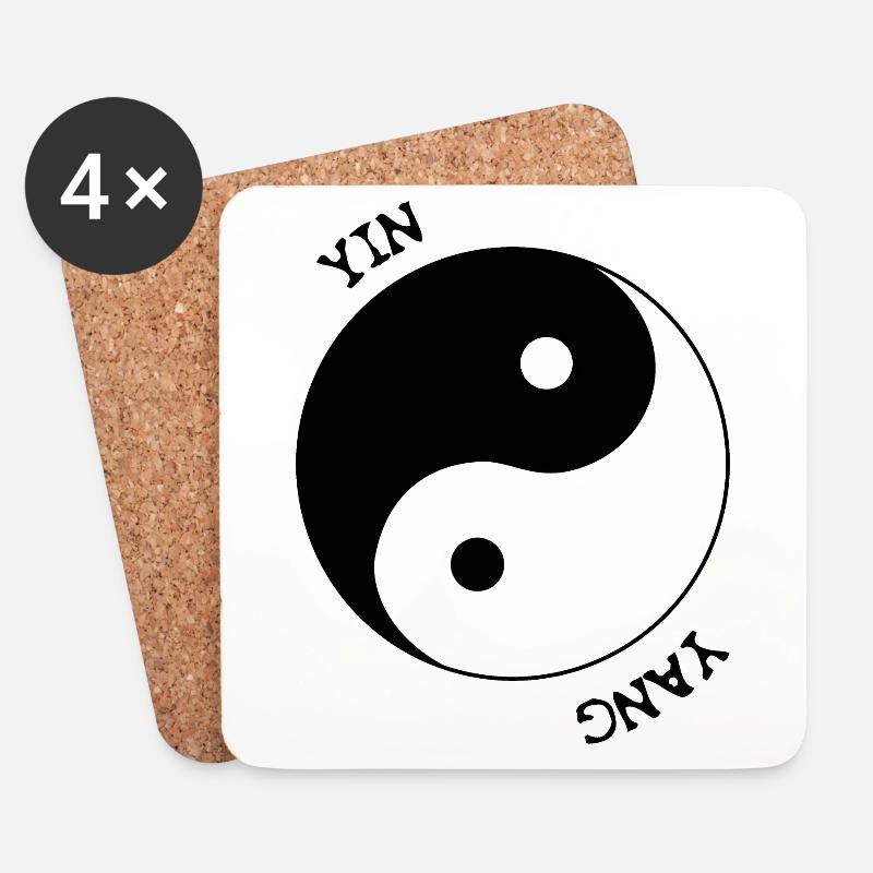 Yin Yang - Untersetzer (4er-Set) - Weiß