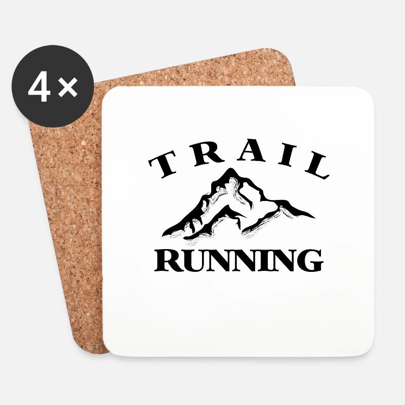 Trail running - Untersetzer (4er-Set) - Weiß