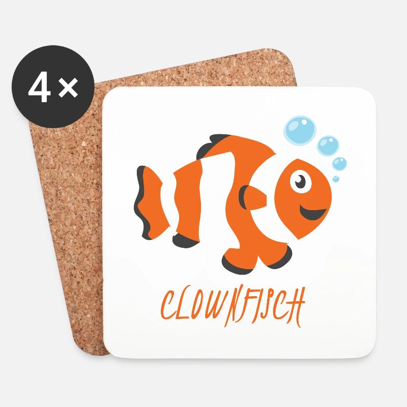 clownfisch - Untersetzer (4er-Set) - Weiß