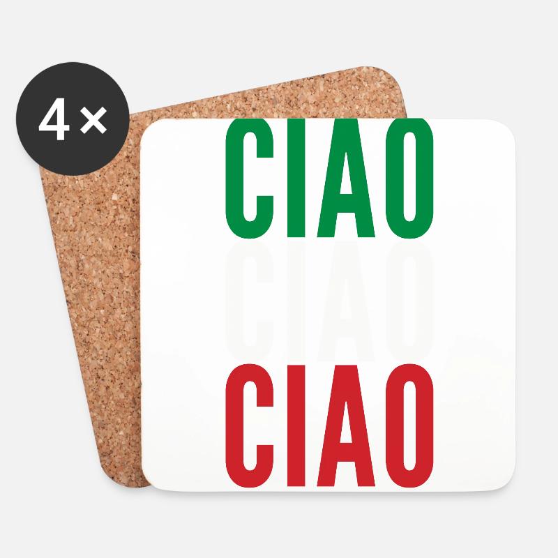 Ciao Italy - Untersetzer (4er-Set) - Weiß