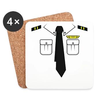 Costume de pilote Soirée à thème JGA Carnival Suit - Dessous de verre (lot de 4) - blanc - Devant
