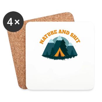 nature and shit - Untersetzer (4er-Set) - Weiß - Vorne