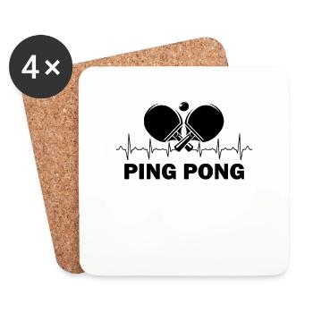 Ping-pong - Dessous de verre (lot de 4) - blanc - Devant