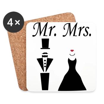 mrmrs_222 - Dessous de verre (lot de 4) - blanc - Devant