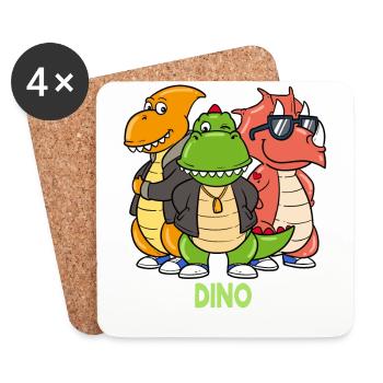Cool Gangster Dino Gang Gangster - Dessous de verre (lot de 4) - blanc - Devant
