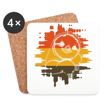 Sloth sloth - Coasters (set of 4) - white - Front
