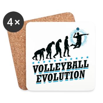 Evolution Volley-ball Equipe beach volley - Dessous de verre (lot de 4) - blanc - Devant