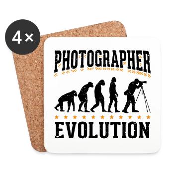 Evolution Photographer Photograph Fotograf - Untersetzer (4er-Set) - Weiß - Vorne