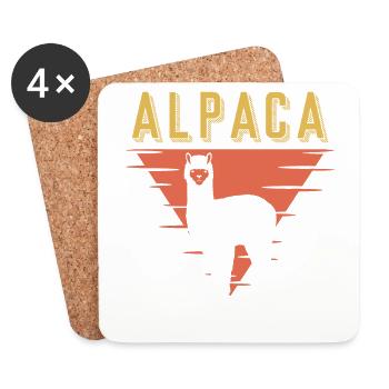 Alpaka - Untersetzer (4er-Set) - Weiß - Vorne