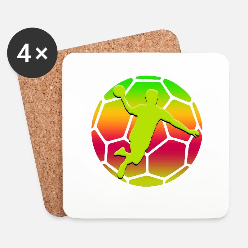 HANDBALLER Ball - Untersetzer (4er-Set) - Weiß
