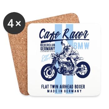 Cafe Racer Flat Twin Airhead Boxer Caferacer - Untersetzer (4er-Set) - Weiß - Vorne