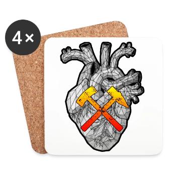 The heartbeat of the buddy with mallets & irons. - Coasters (set of 4) - white - Front
