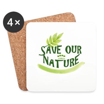 Nature conservation - Coasters (set of 4) - white - Front