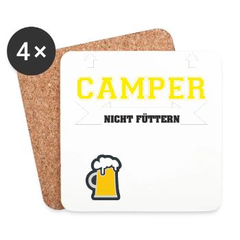 Bitte den Camper nicht füttern da muss noch Bier - Untersetzer (4er-Set) - Weiß - Vorne