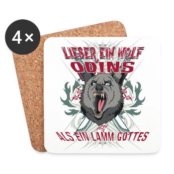 Lieber ein Wolf Odins als ein Lamm Gottes - Untersetzer (4er-Set) - Weiß - Vorne